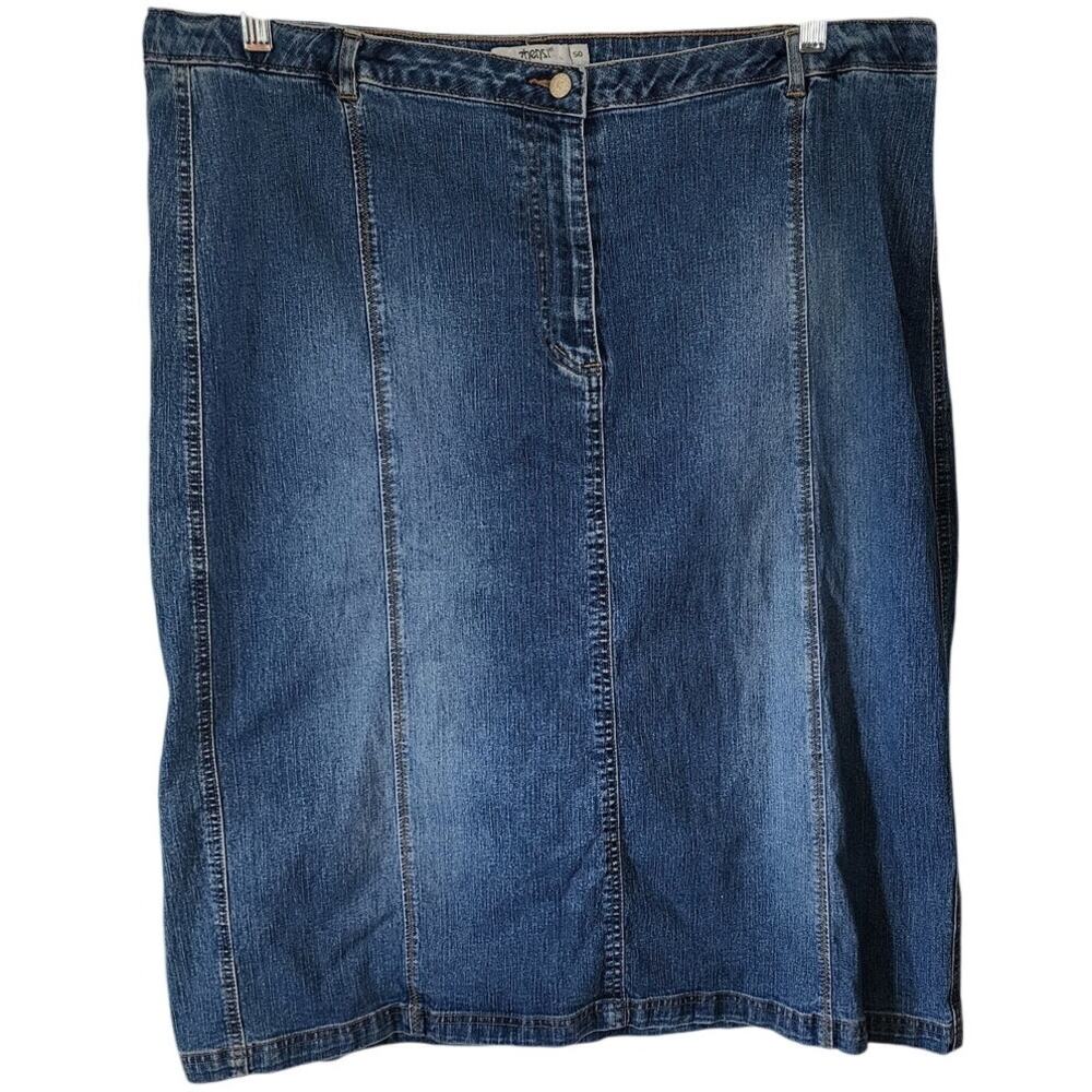 Zhenzi Midi Denim Jean Pencil Skirt Size 50